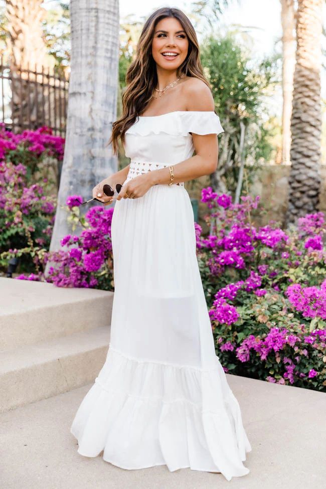 When You Look At Me White Maxi Dress | The Pink Lily Boutique
