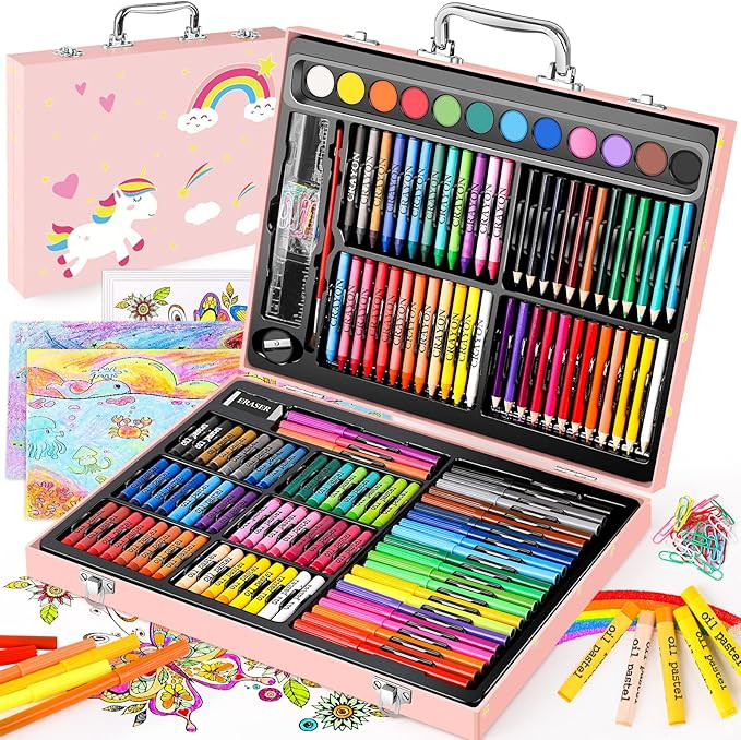 Soucolor Arts and Crafts Supplies, 183-Pack Drawing Painting Set for Kids Girls Boys Teens, Color... | Amazon (US)