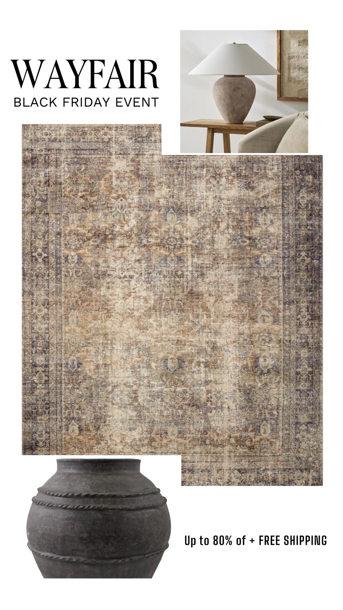 Wayfair Black Friday event! 


@wayfair 
#wayfair 
Sale 
Area rug 
Table lamp
Vase 
Home decor
Organic home decor 
Affordable 


#LTKCyberWeek #LTKSaleAlert #LTKHome