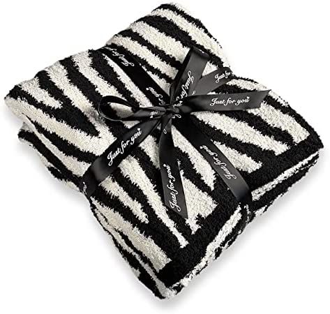 GY Soft Fuzzy Textured Decorative Throw Super Soft Lightweight & Warm Knitted Zebra Pattern Blank... | Amazon (US)