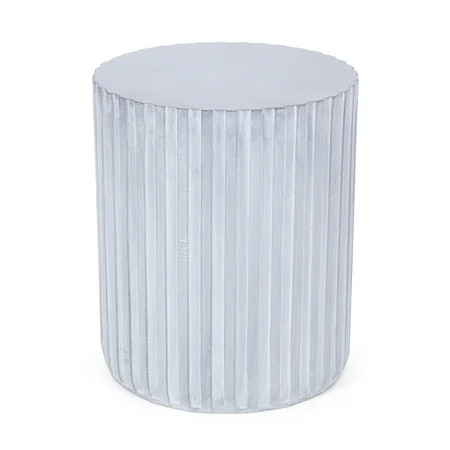 Abney Outdoor Lightweight Concrete Side Table Gray Blue | Walmart (US)