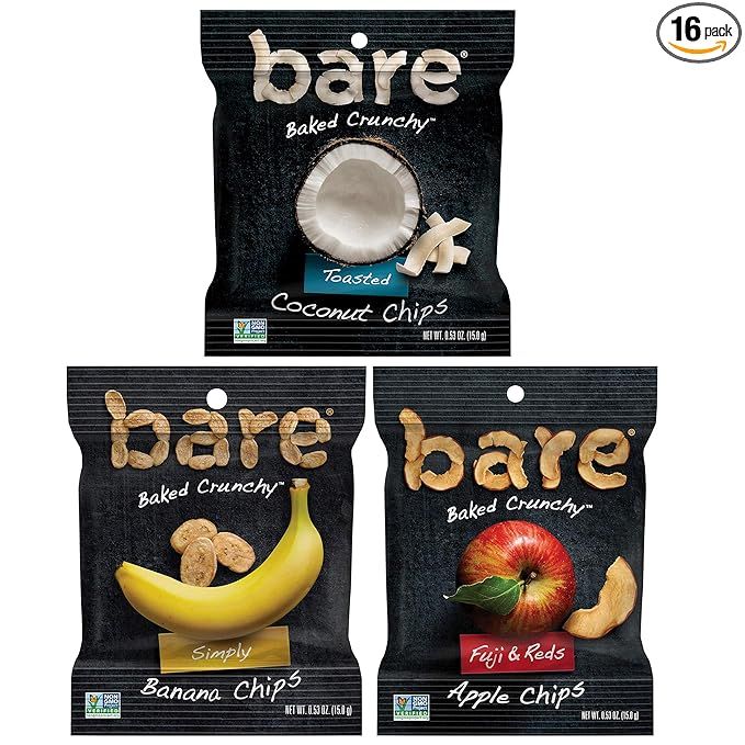 Bare Baked Crunchy Fruit Snack Pack, Gluten Free, Apples, Bananas, and Coconut Flavors, 0.53 Ounc... | Amazon (US)