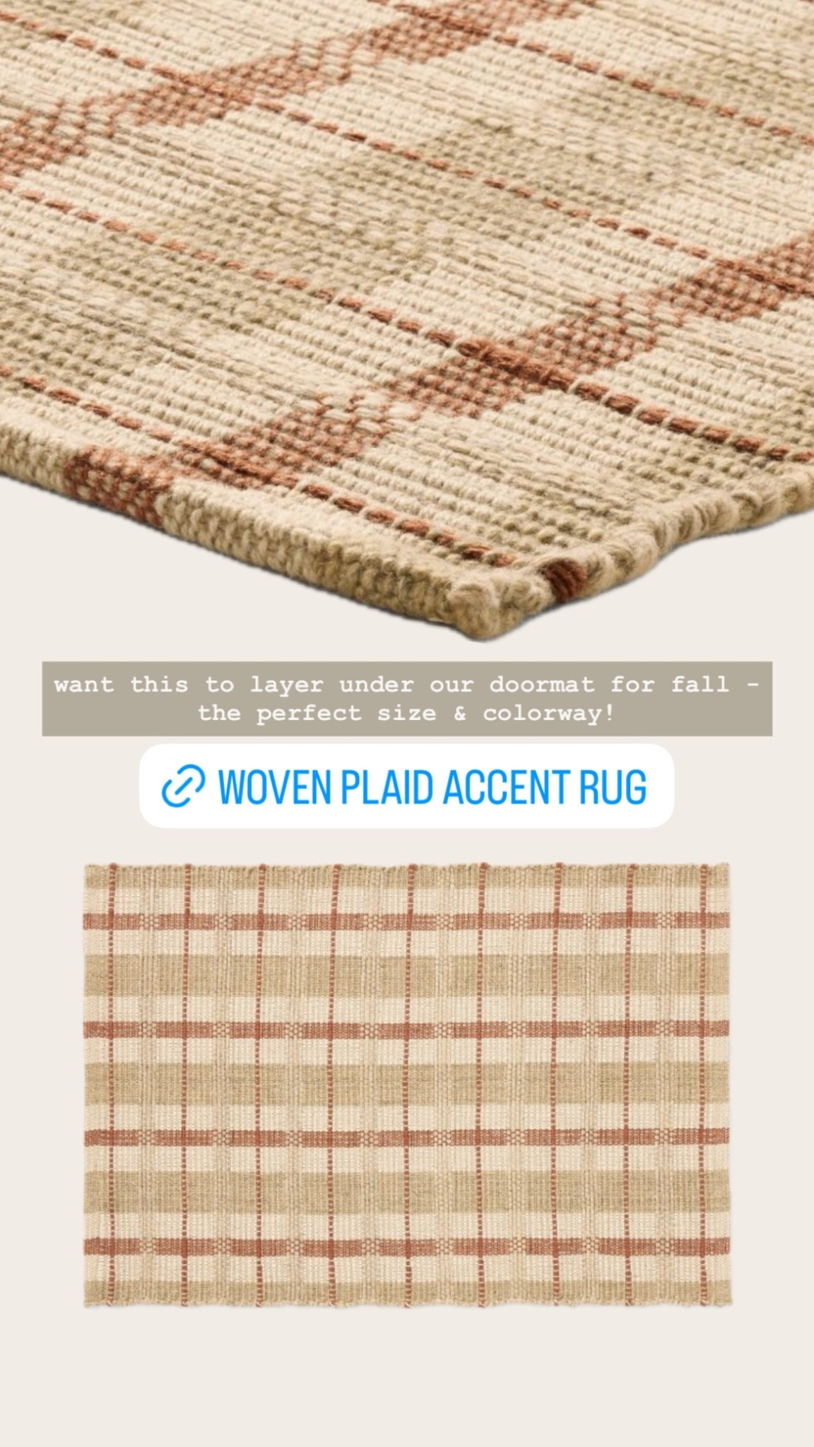 layering rug for doormat , fall doormat rug for layering , porch decor for fall , plaid rug

#LTKHome
