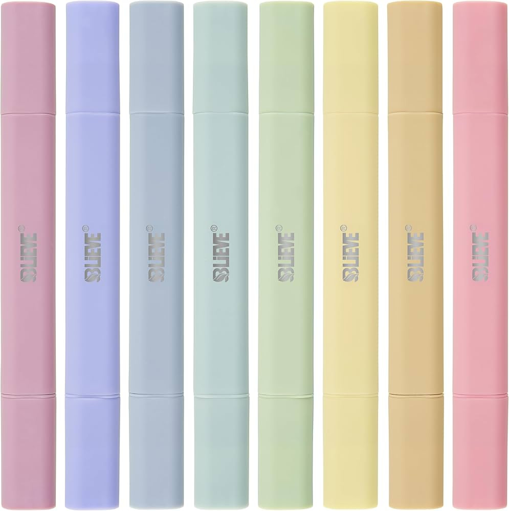 BLIEVE- Aesthetic Bible Highlighters No Bleed Through Assorted Colors, Cute Highlighter Dual Tip ... | Amazon (US)