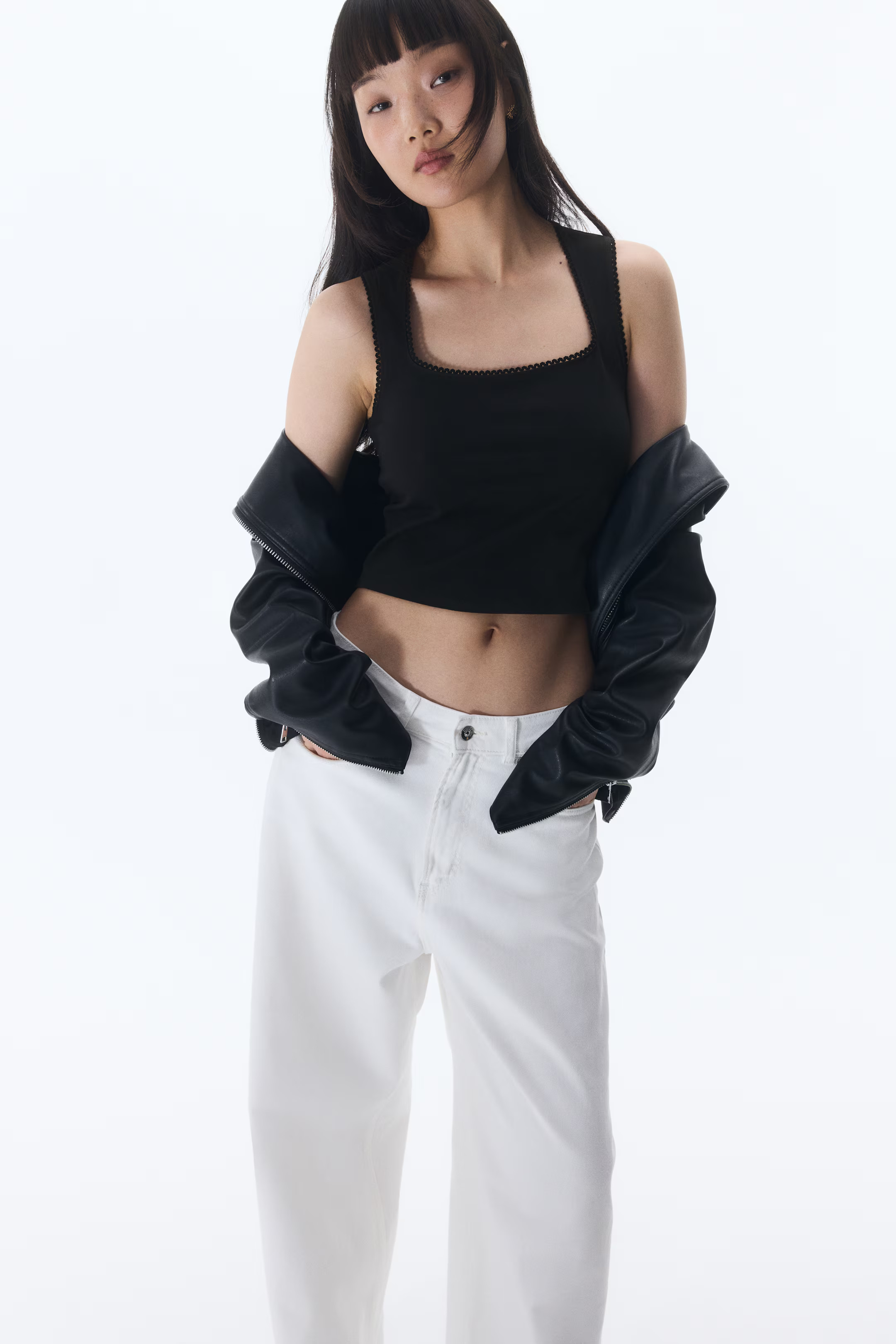 Picot-Trimmed Sleeveless Top | H&M (US + CA)