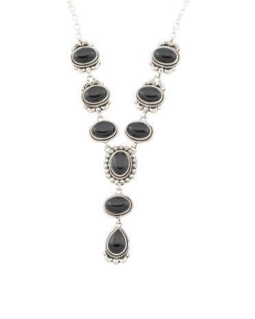Made In India Sterling Silver Black Onyx Necklace | TJ Maxx