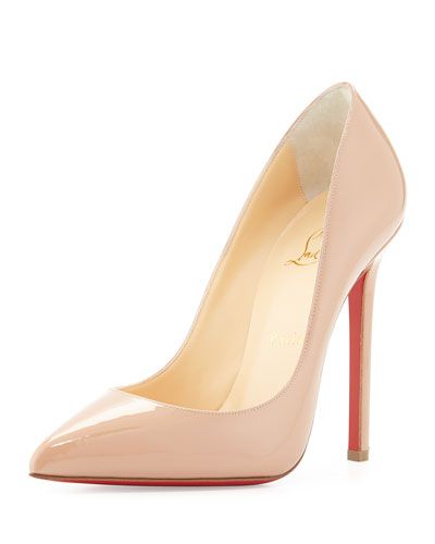 Pigalle Patent Leather Red Sole Pump, Nude | Bergdorf Goodman