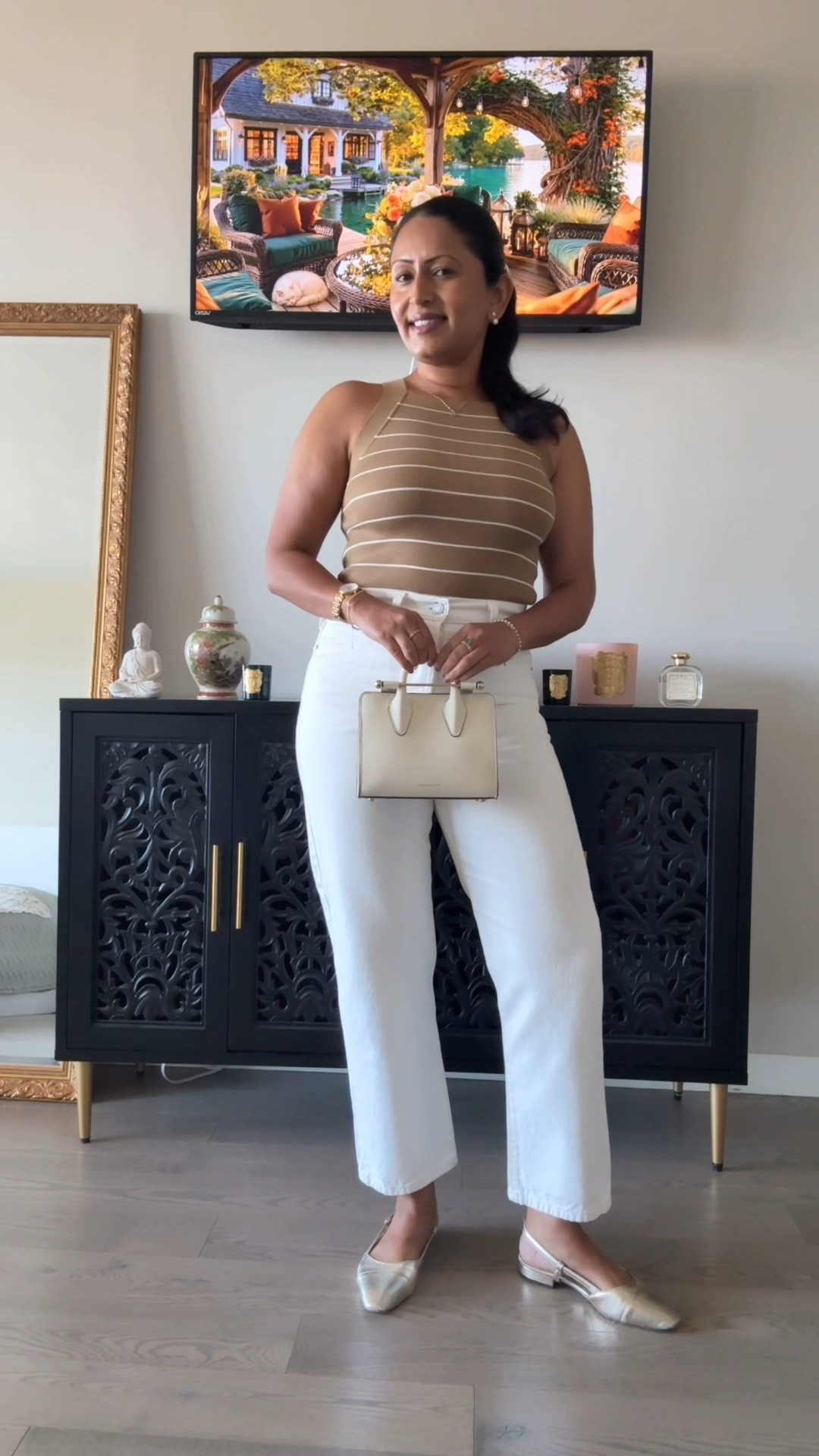 Casual Parisian summer outfit in Massimo Dutti striped tank and Levi’s white denim 🫶🏽

#LTKootd #LTKgrwm #LTKPetite