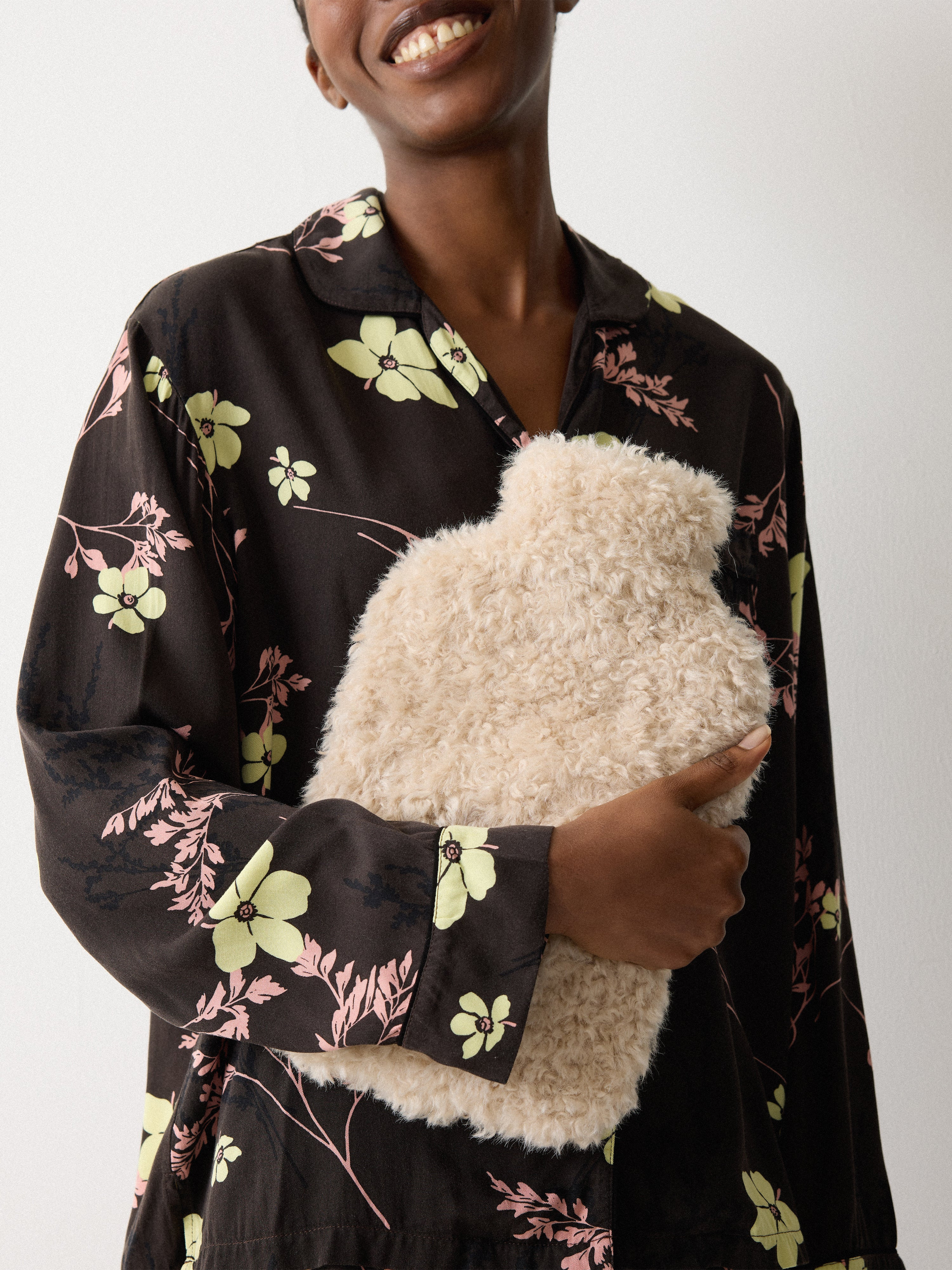 Faux Shearling Hot Water Bottle | Natural | Jigsaw (UK)