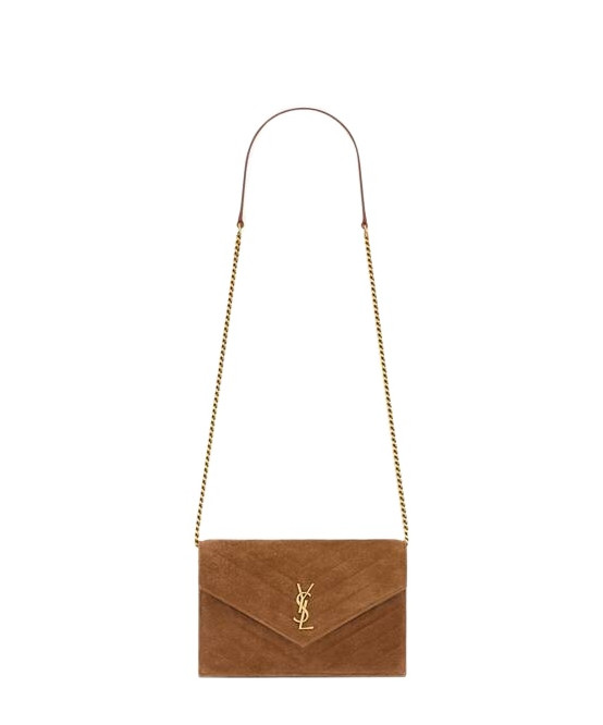 CASSANDRE envelope chain wallet in suede | Senser US