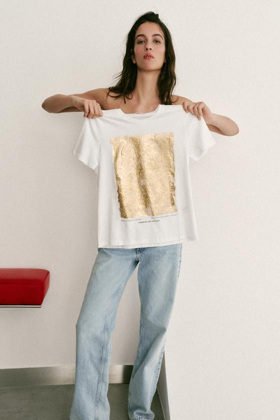 METALLIC PRINT T-SHIRT | Zara US