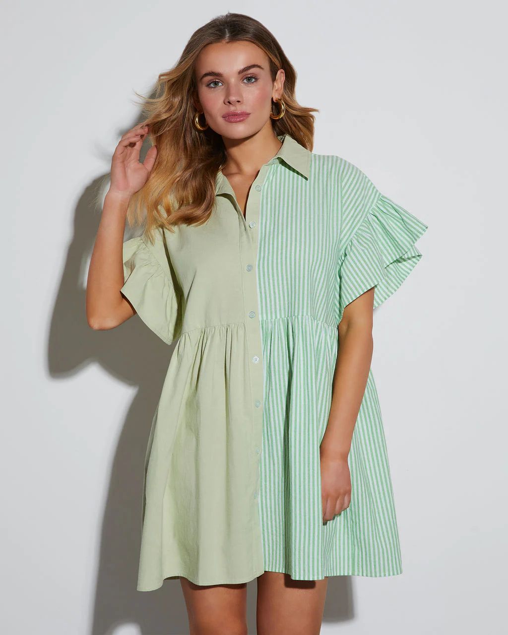 Shirley Ruffle Short Sleeve Mini Dress | VICI Collection