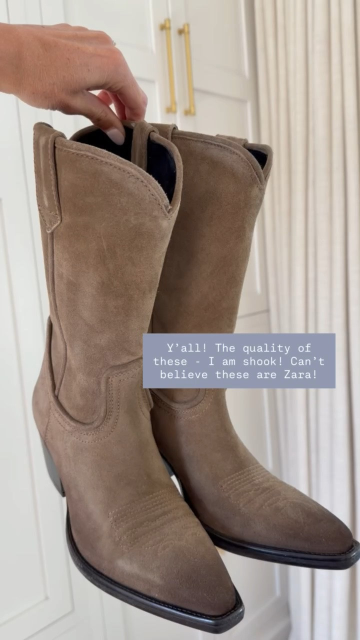 These suede cowboy boots are SO good! Can’t believe these are from @Zara ! These are such a great shoe to have for the fall! 

Loverly Grey, Zara, fall shoes, fall boots, cowboy boots

#LTKSeasonal