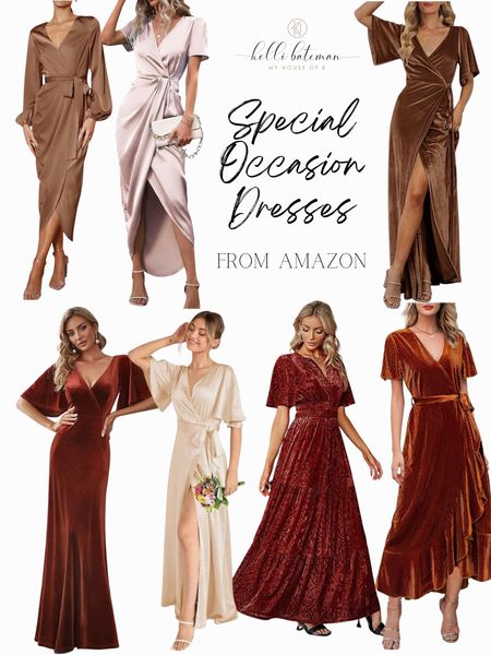 Neutral and fall toned special occasion dresses from Amazon. 

#LTKSeasonal #LTKwedding #LTKstyletip