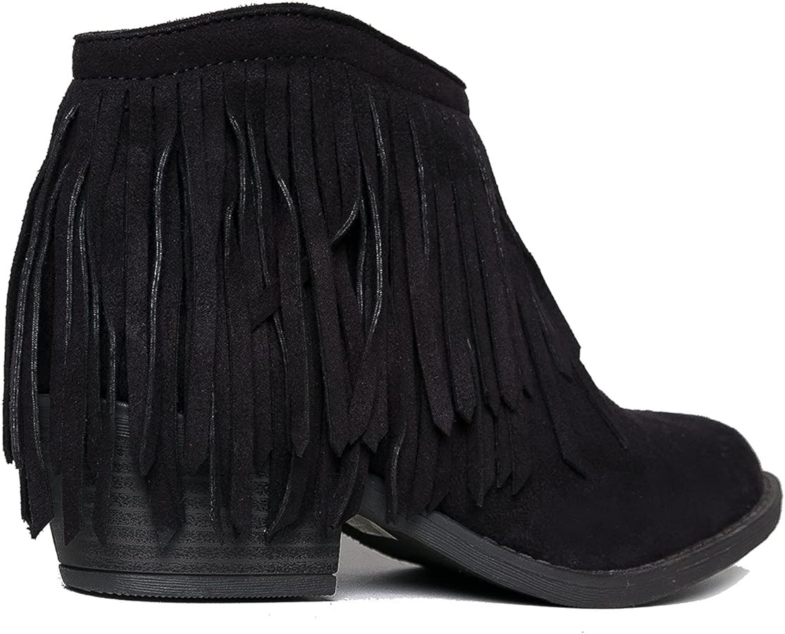 J. Adams Marrow Ankle Boot - Western Fringe Cowboy Low Heel Bootie | Amazon (US)