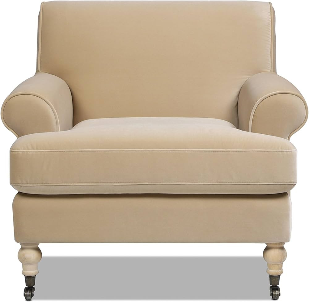 Jennifer Taylor Home Bliss 38" Lawson Living Room Accent Arm Chair with Metal Casters | Amazon (US)