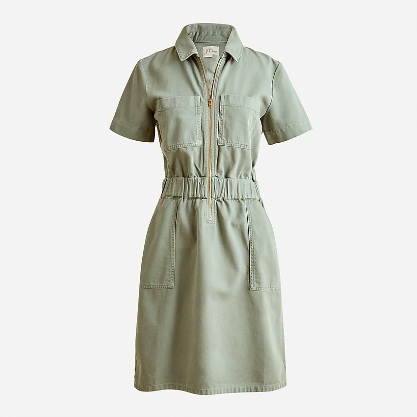 Zip-front chino dress | J. Crew US