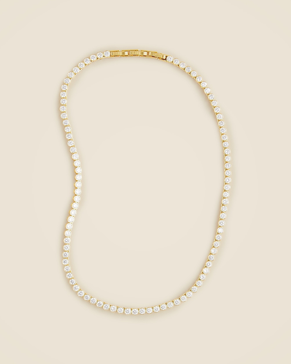 Round cubic zirconia bezel-set tennis necklace | J. Crew US