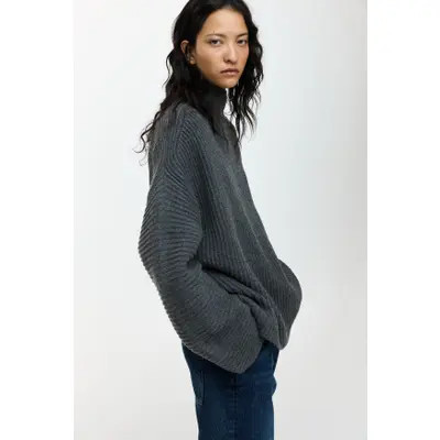 H&M Rib-knit Wool-blend Jumper in Dark Gray at Nordstrom, Size Medium | Nordstrom