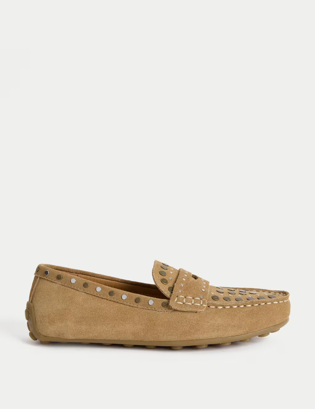 Suede Studded Flat Shoes | Marks & Spencer (UK)