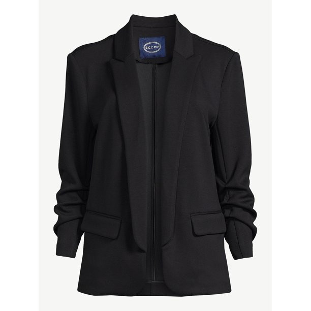 Scoop Women's Scuba Blazer with Scrunch Sleeves, Sizes XS-XXXL | Walmart (US)