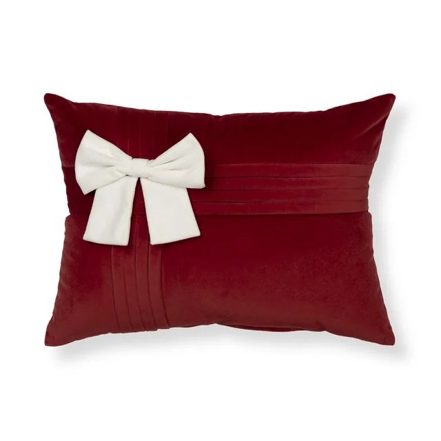 Mainstays Bow Pillow, 13" x 17", Square, Red | Walmart (US)