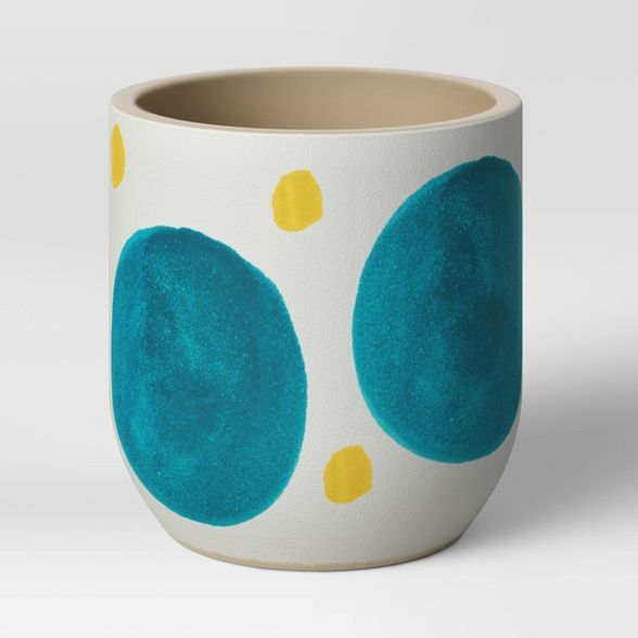 4" Ceramic Stoneware Planter White with Blue/Yellow Dots - Project 62™ | Target