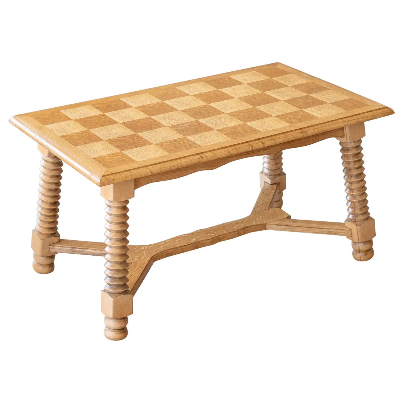 French Oak Coffee Table by Charles Dudouyt | 1stDibs