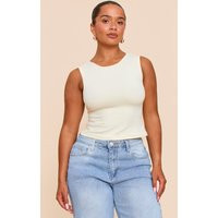 Shape Butter Cream Sculpted Longline Racer Top | PrettyLittleThing UK