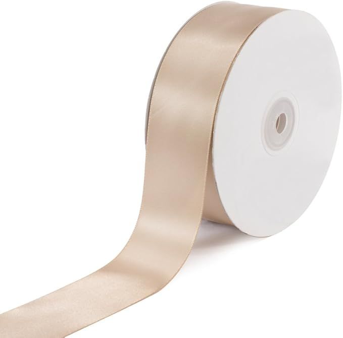 Creative Ideas Solid Satin Ribbon, 1-1/2-Inch by 50 Yard, Toffee, Solid | Amazon (US)