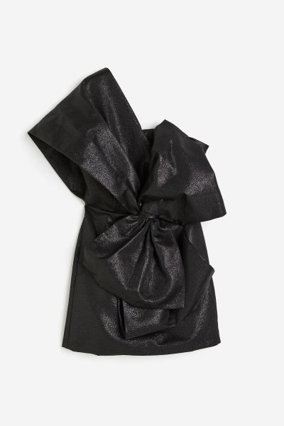Bow-front mini dress - Black - Ladies | H&M GB | H&M (UK, MY, IN, SG, PH, TW, HK)