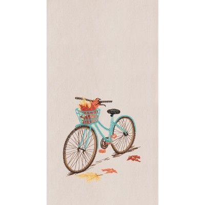 C&F Home Fall Bike Embroidered Cotton Kitchen Towel | Target