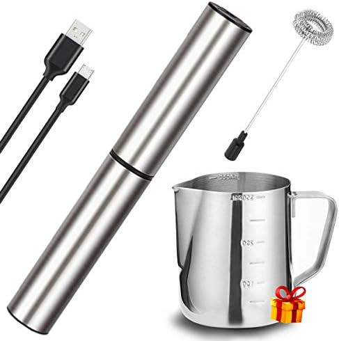 Electric Milk/Coffee Frother, Basecent Rechargeable Handheld Foam Maker/Mixer for Latte, Cappuccino, | Amazon (US)