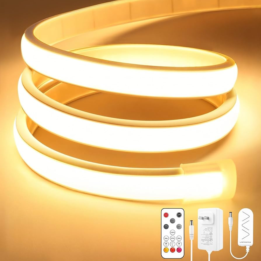COB LED Strip Lights, Warm White Dimmable Rope with Remote, 19.6ft | Amazon (US)