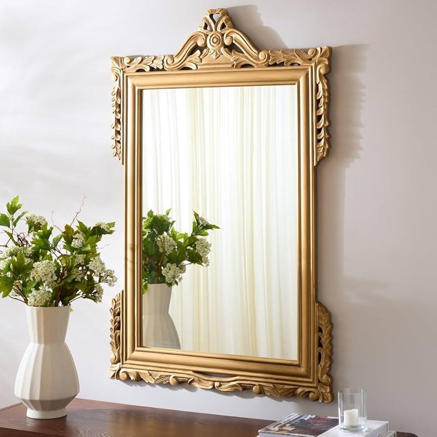 Safavieh Home Collection Pedimint Mirror, Gold | Amazon (US)