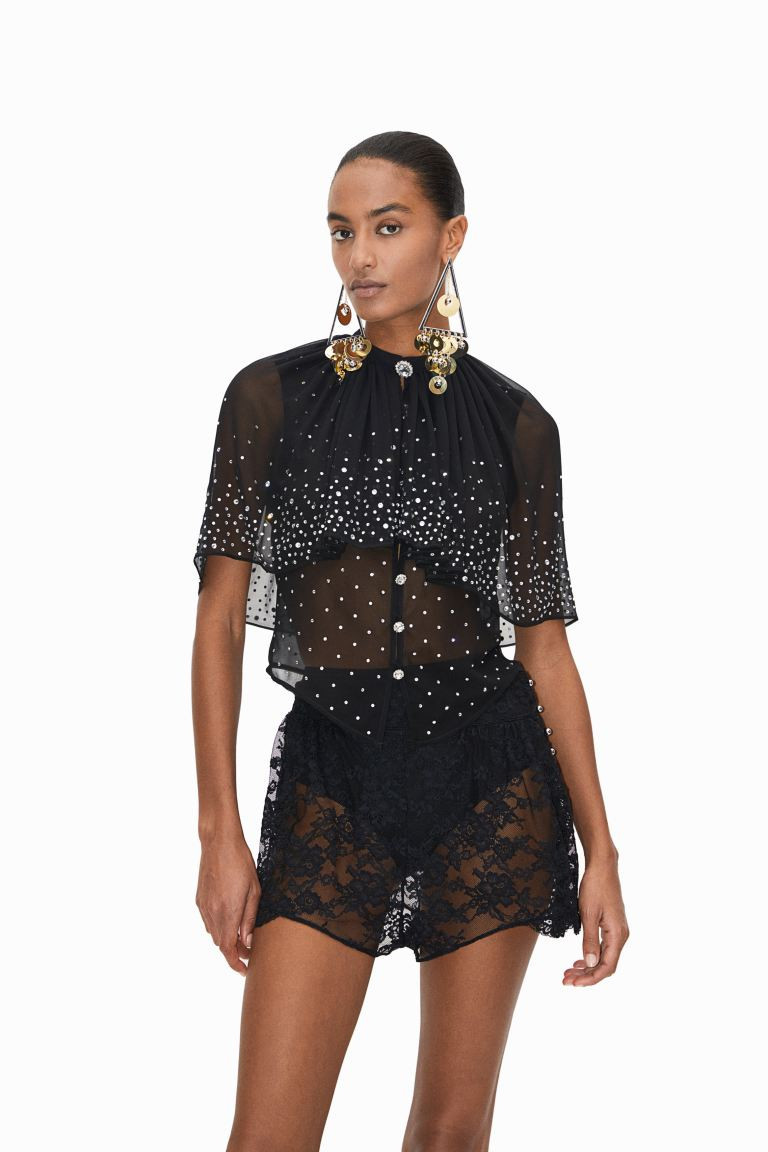 Embellished Chiffon Cape Top | H&M (US + CA)