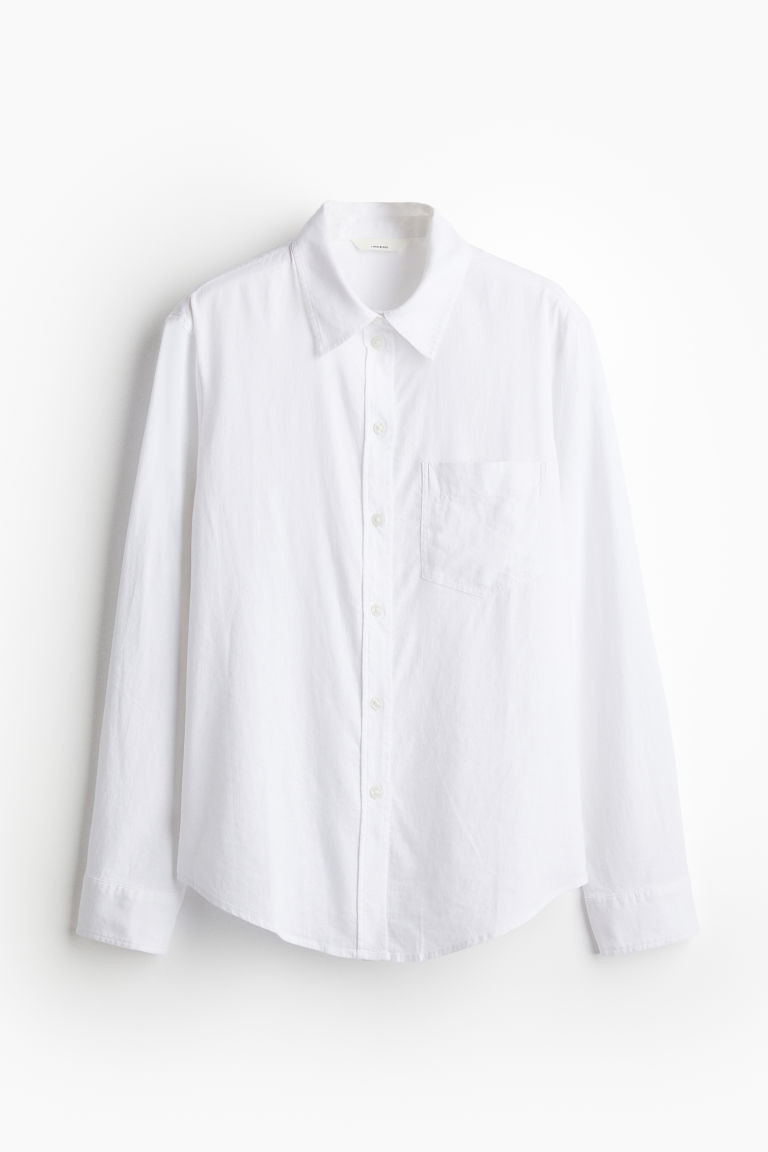 H & M - Linen-blend Shirt - White | H&M (US + CA)