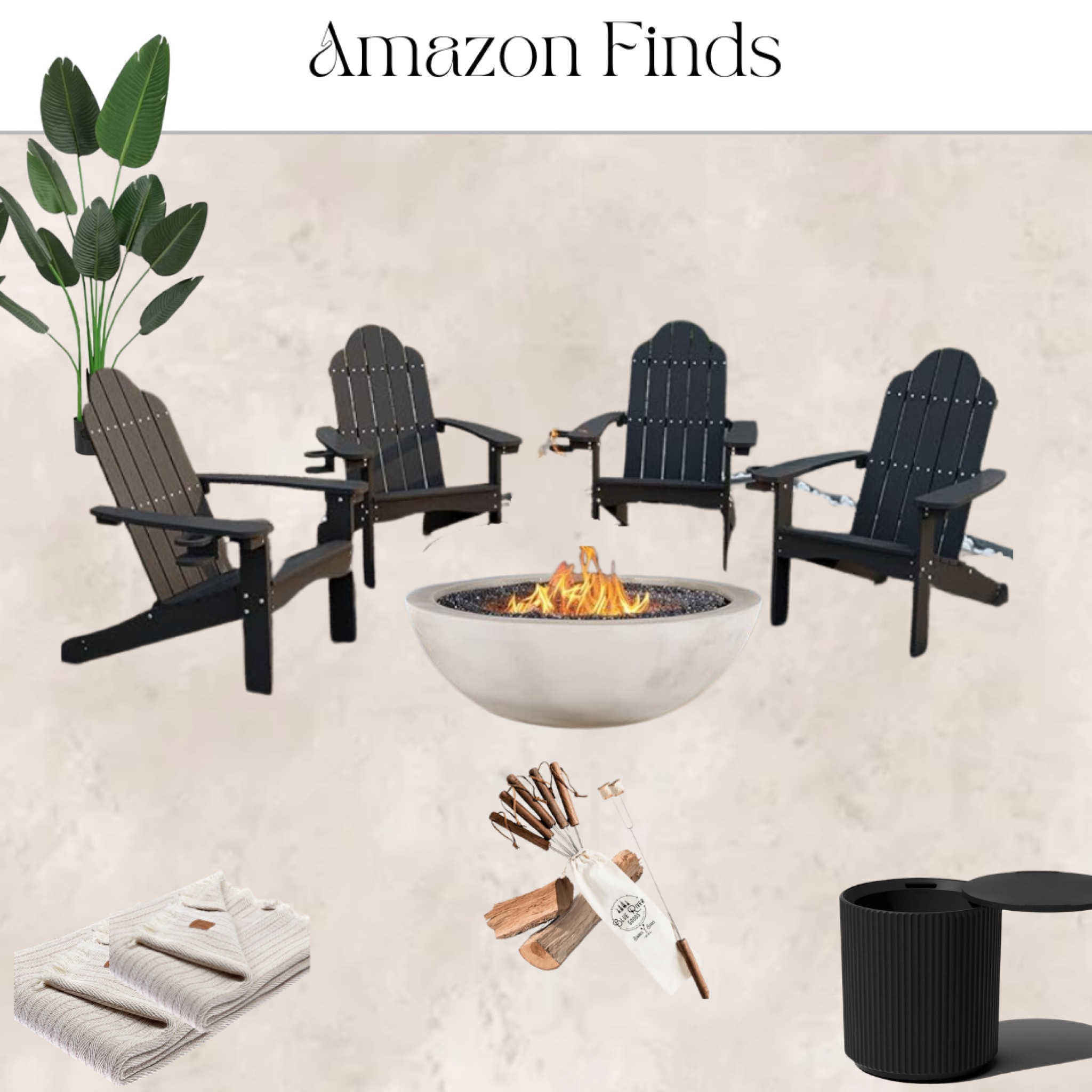 Fire pit set up 🖤

#amazon #amazonpatio #looksforless #decorinspo #patiodecor 
