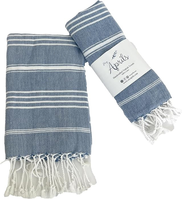 Turkish Hand Towel Set of 2, Quick Dry Kitchen Towels with Hanging Loop, Bathroom Decor Coastal S... | Amazon (CA)