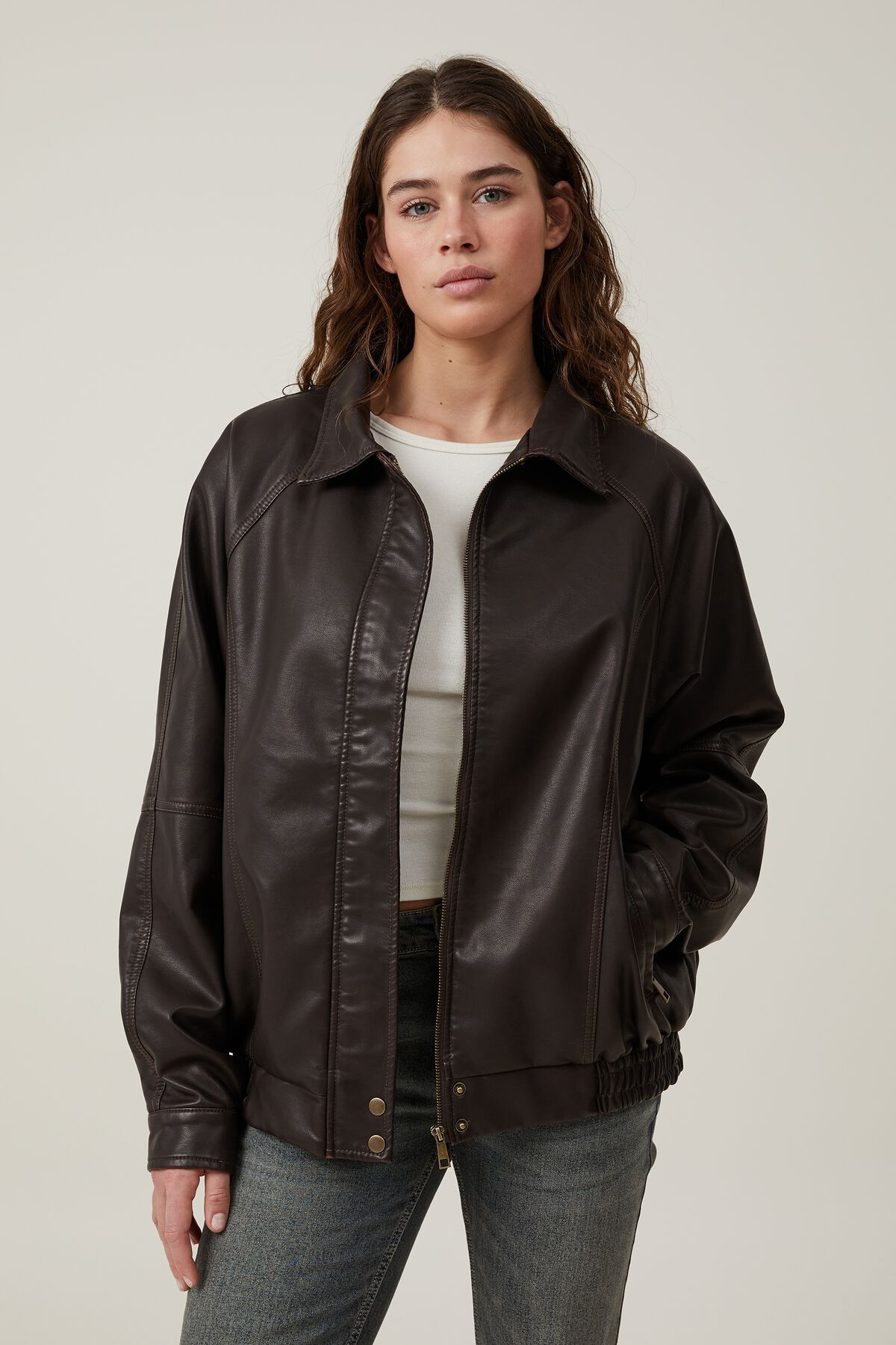 Faux Leather Bomber Jacket | Cotton On (US)