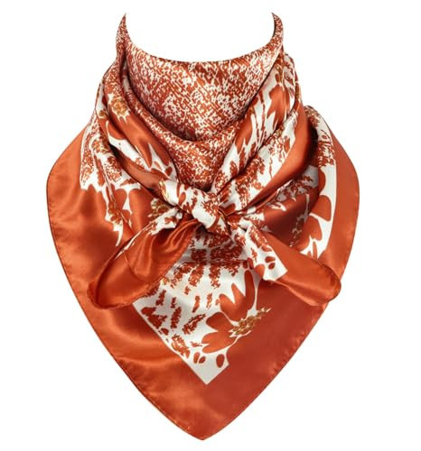 GERINLY Red Flower Wild Rag, Floral Print Western Scarf for Women, Bright Cowgirl Neckerchief | Amazon (US)