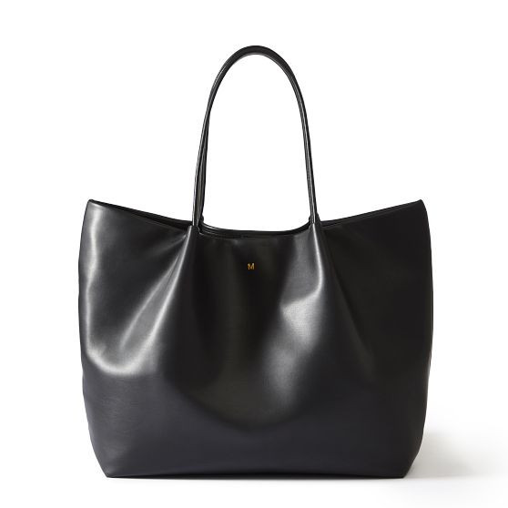 Vegan Leather Ruched Tote | Mark and Graham