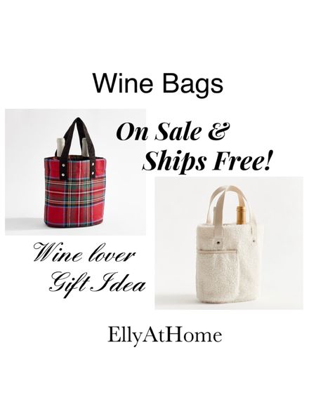 Double wine bags on sale and ships free at Pottery Barn! Perfect gift for the wine lovers, couple, her. Christmas, holiday sales, gifts. 

#LTKsalealert #LTKHoliday #LTKGiftGuide