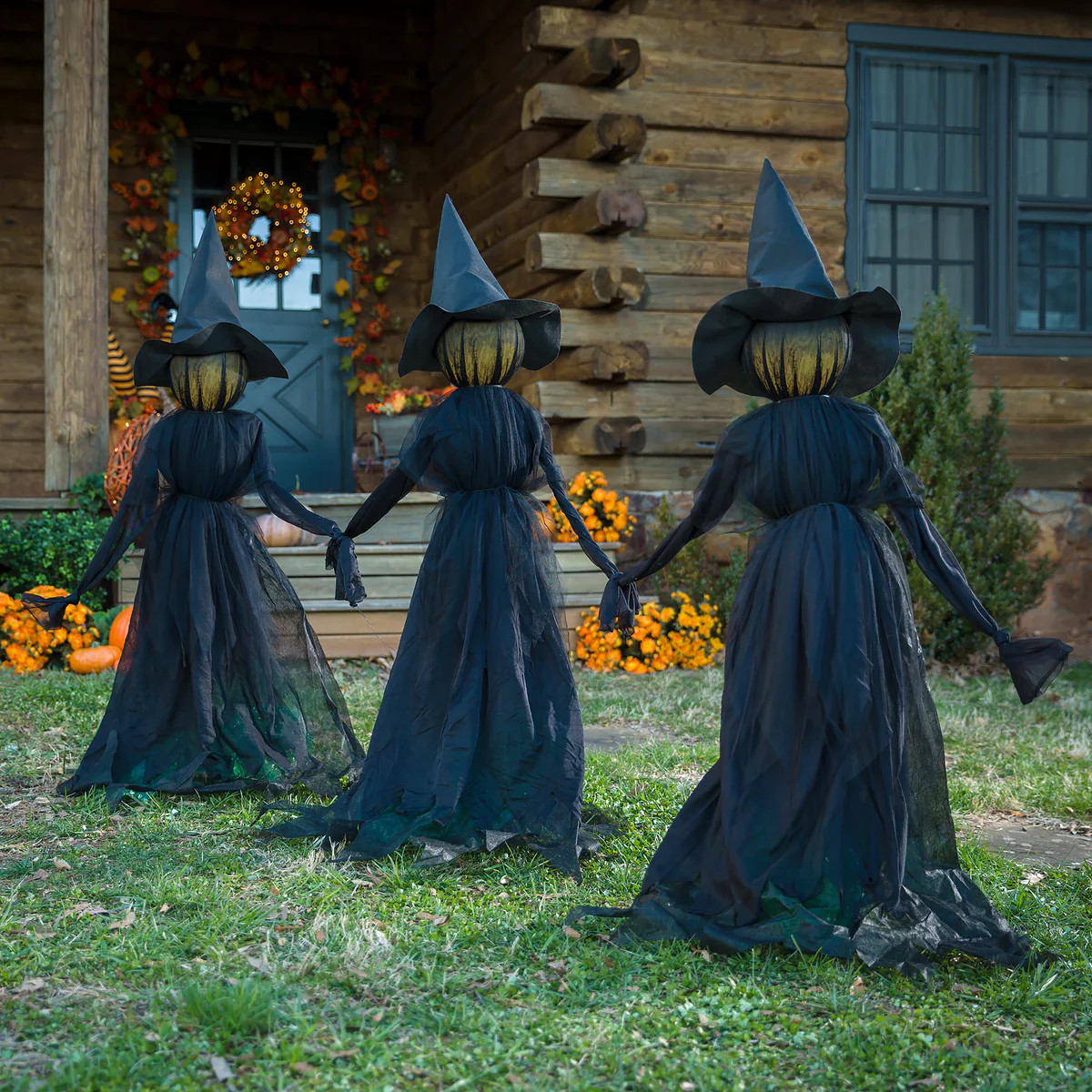 Lighted Halloween Witch Stakes, Set of 3 | Plow & Hearth