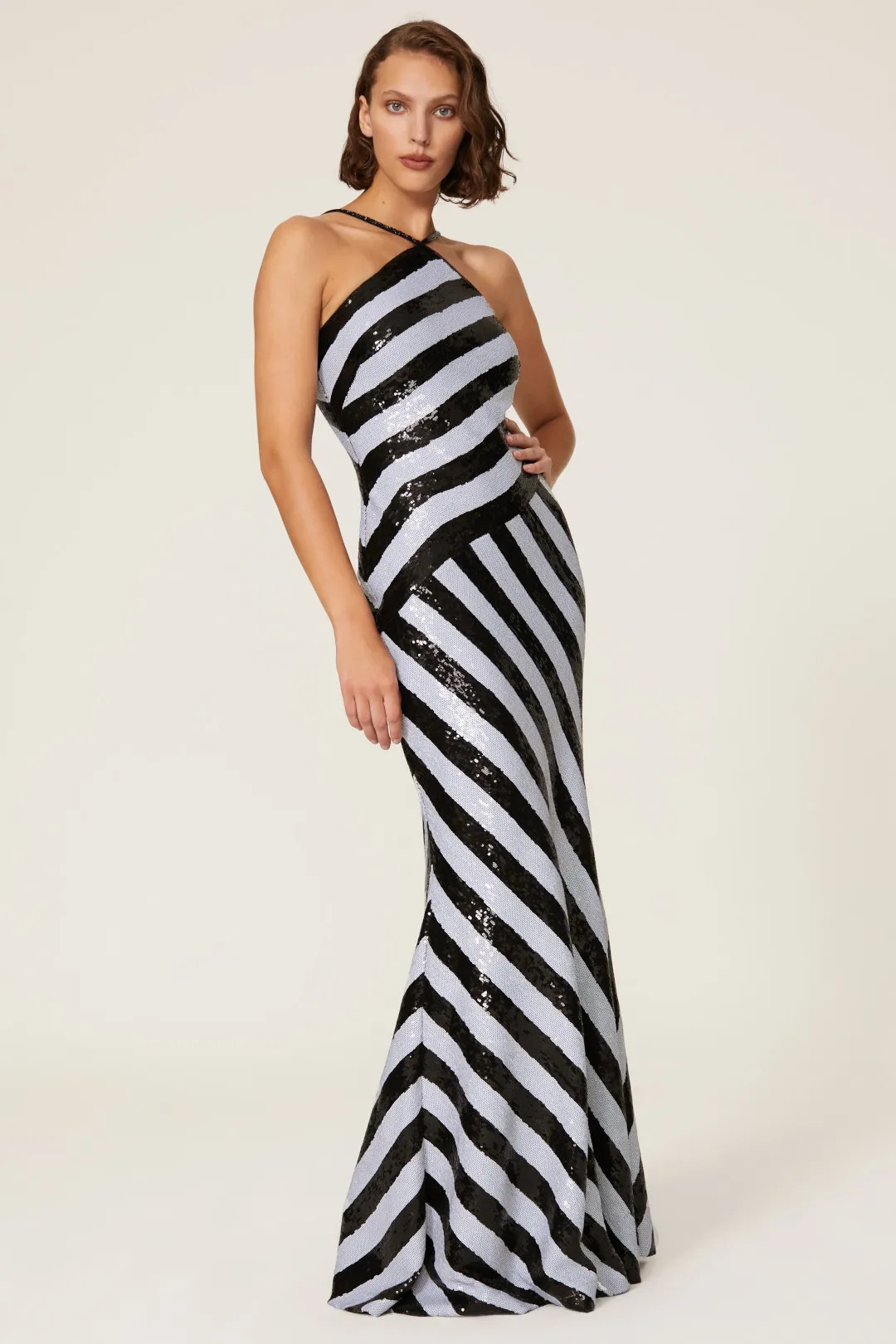 Sequin Stripe Gown | Rent the Runway