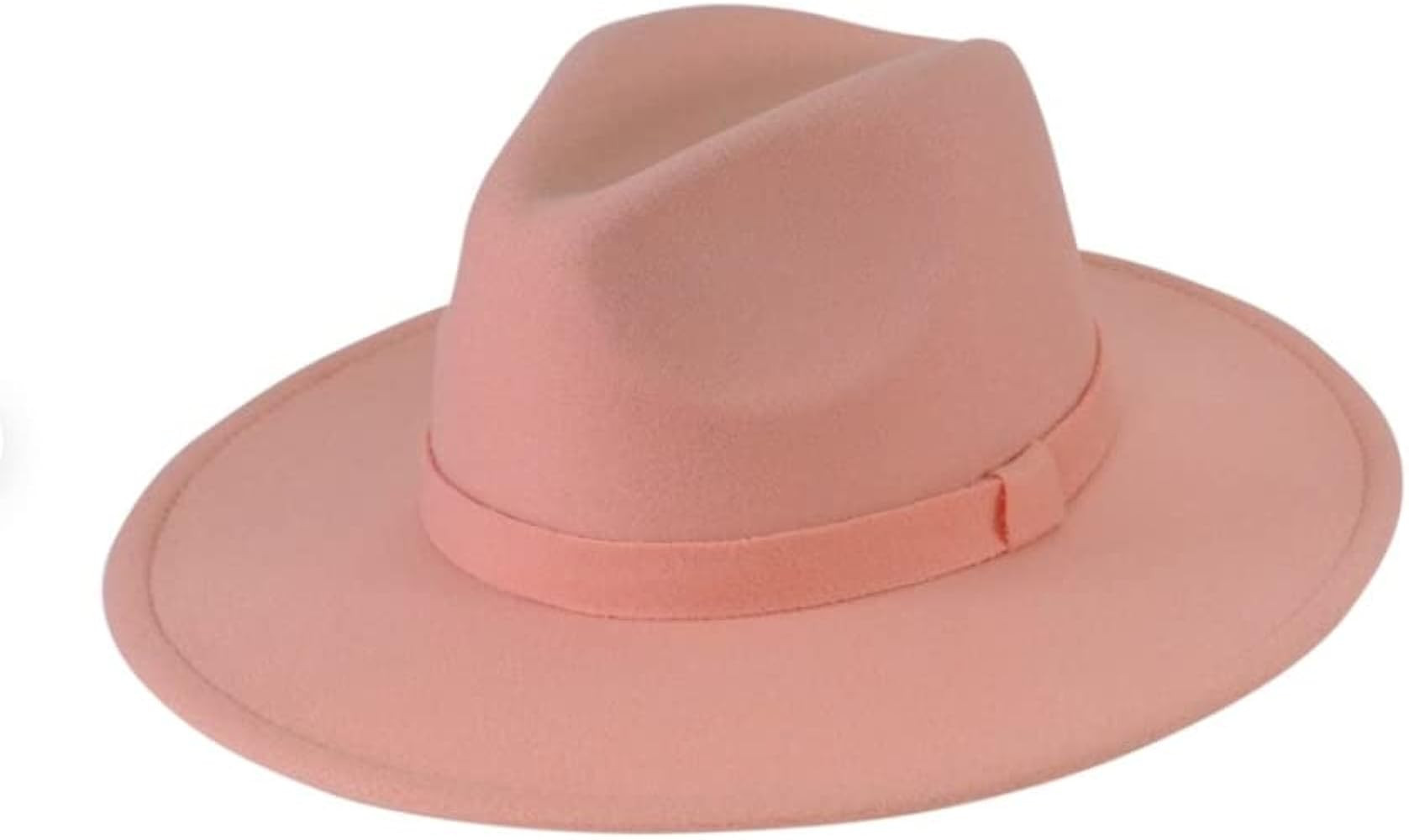 Women and Men Flat Wide Brim Warm Felt Fedora Hat Retro Style Panama Hat | Amazon (US)