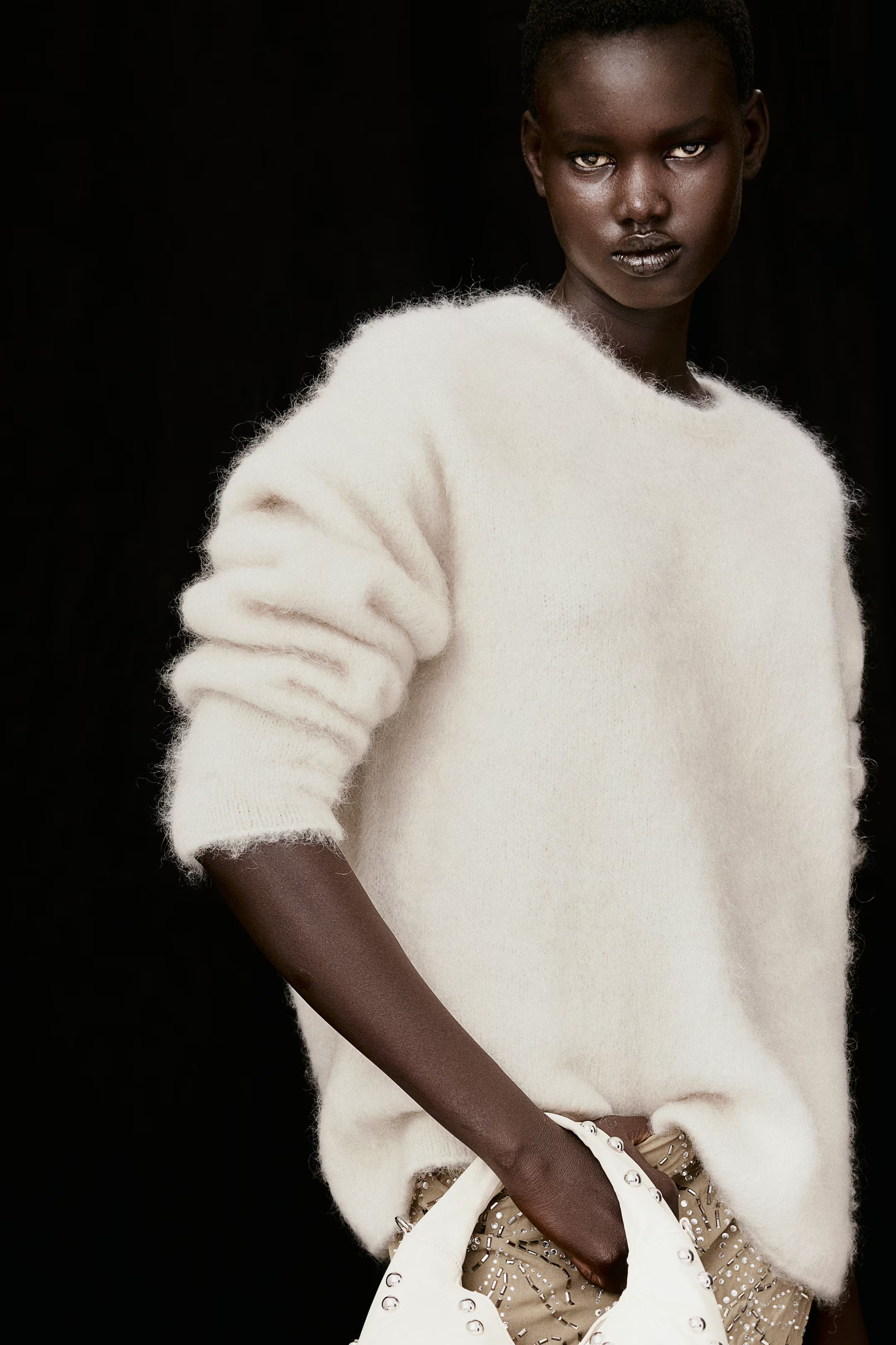 Mohair-blend jumper - Cream - Ladies | H&M GB | H&M (UK, MY, IN, SG, PH, TW, HK)