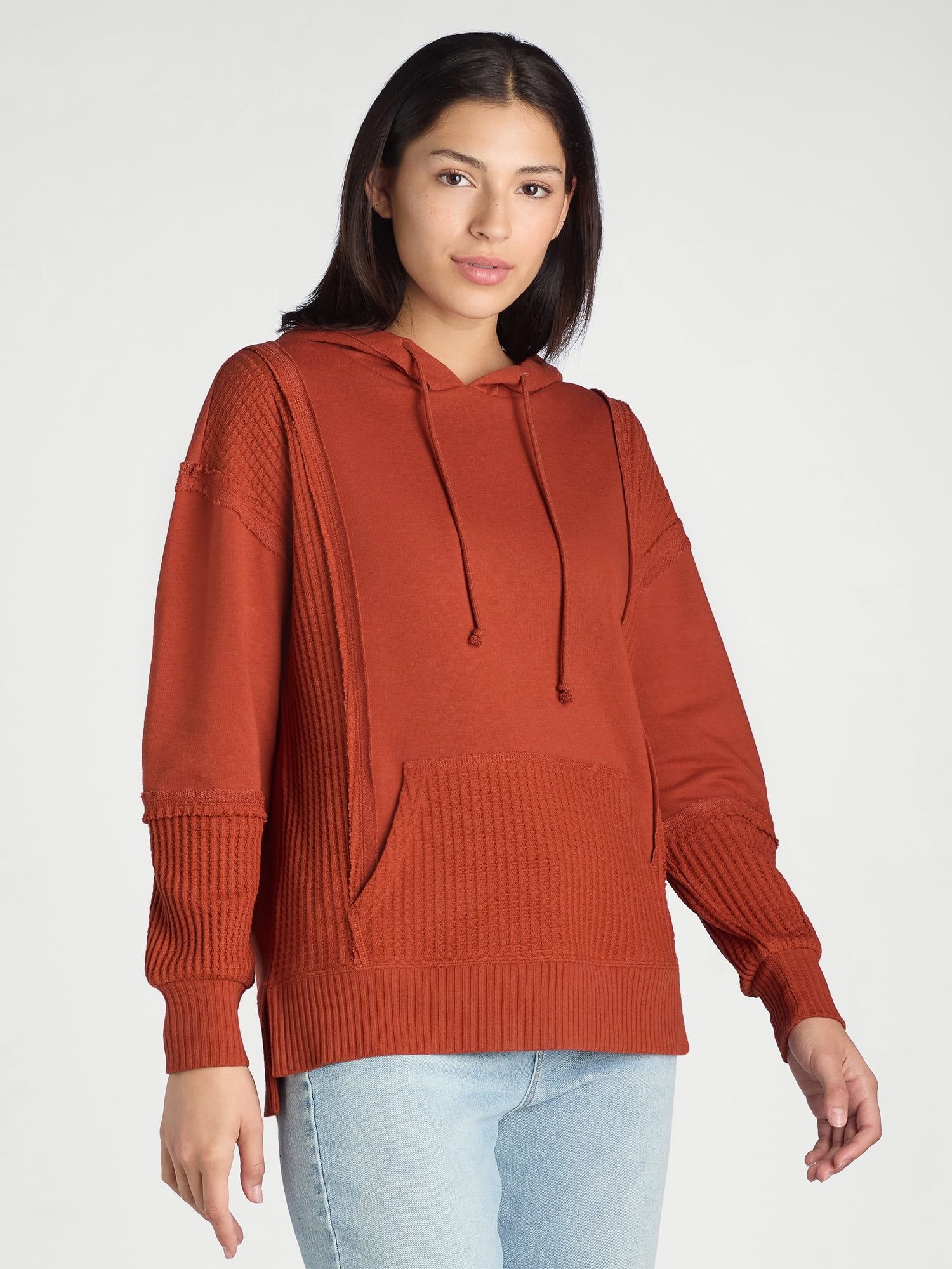 Time And Tru Women's Waffle Hoodie, Sizes XS-XXXL | Walmart (US)