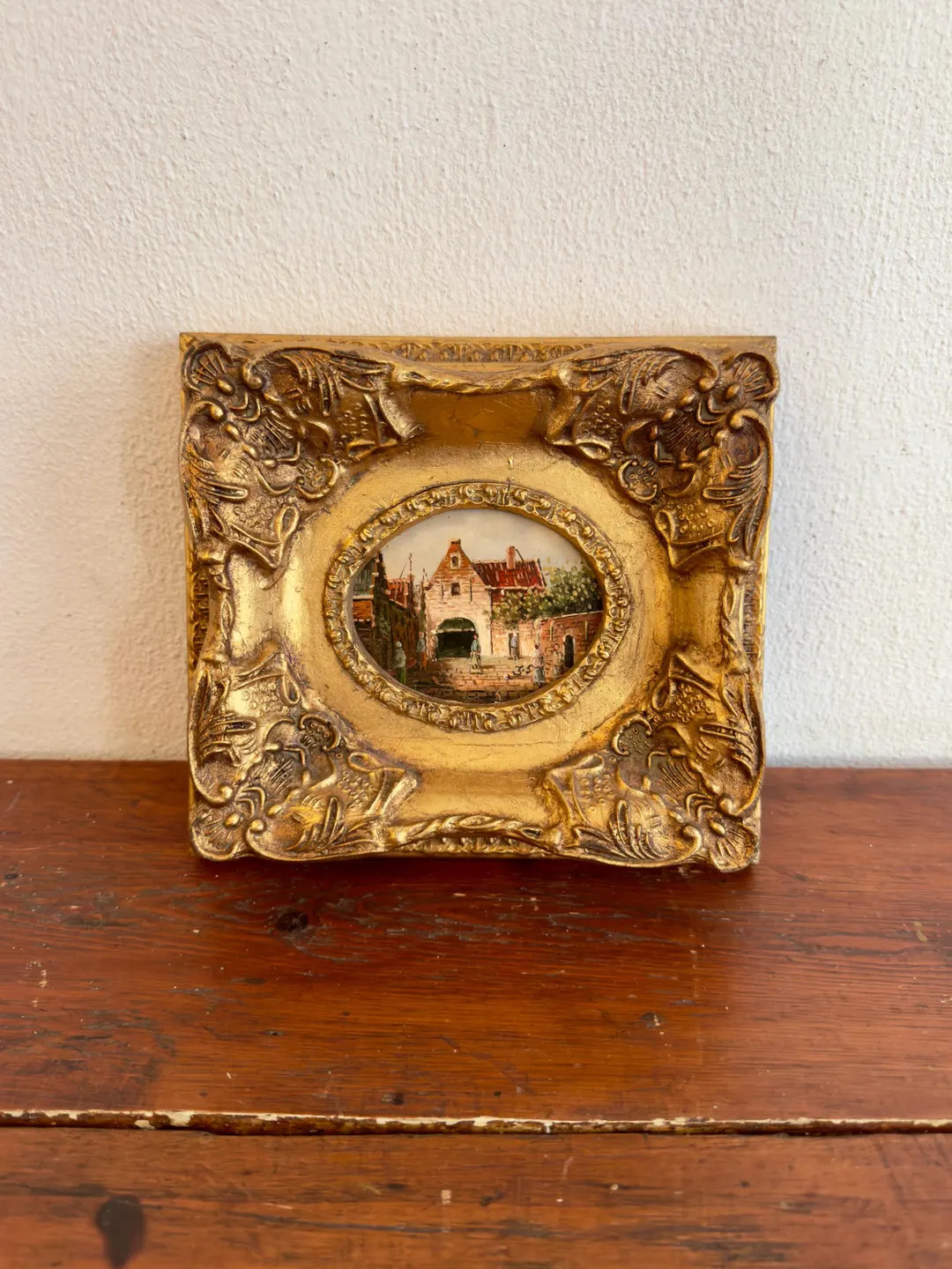 Dutch Landscape Oil Painting | Ornate Gold Gesso Wood Frame | Framed 7.75 X 7” - Etsy | Etsy (US)