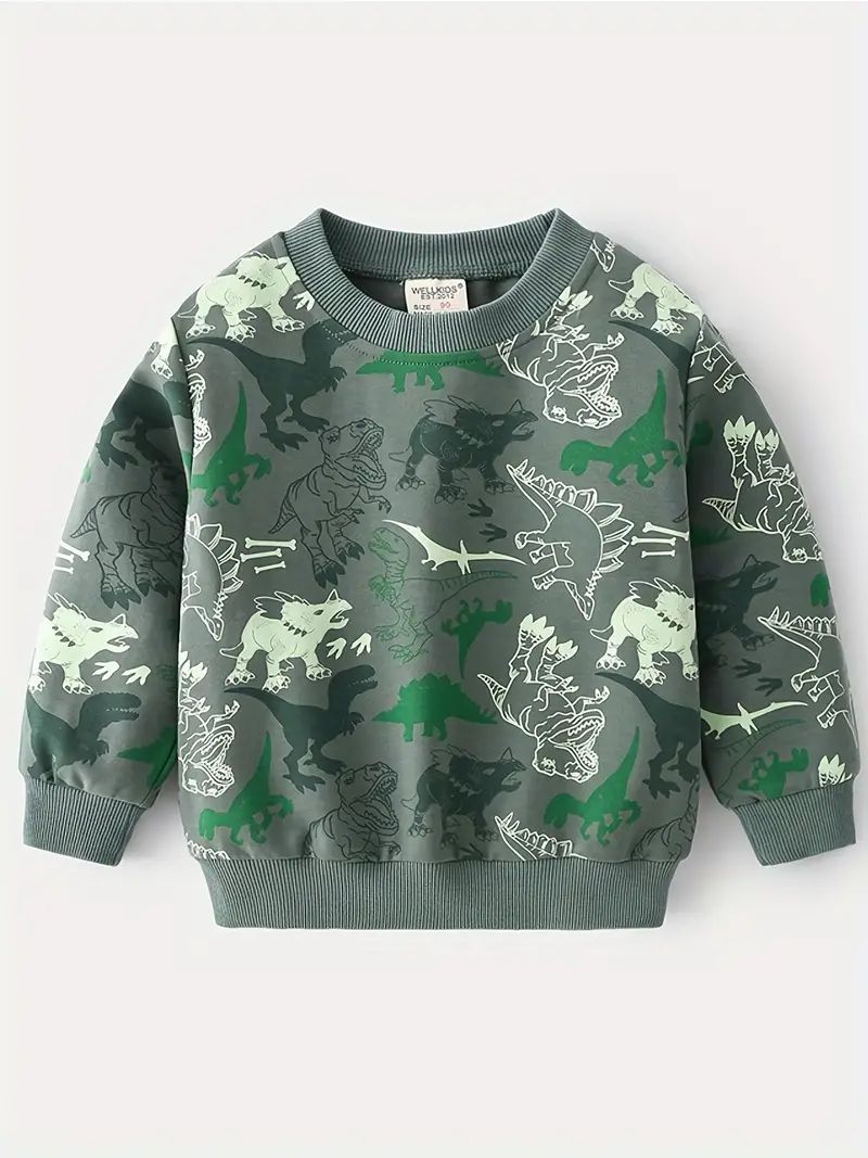 Dinosaur Full Print Sweatshirt For Boys Casual Graphic - Temu | Temu Affiliate Program